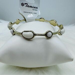 The White & Gold Bangle Bracelet